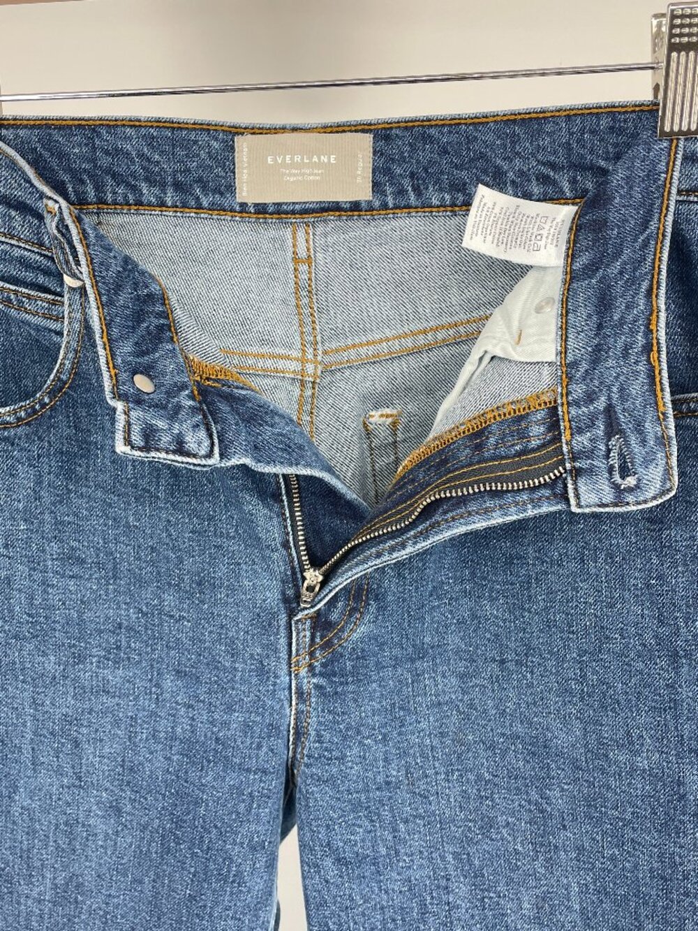 Everlane Way-High Zip Jean In Vintage Blue Size 28 Regular Organic Cotton - Picture 5 of 9